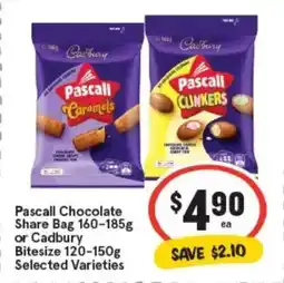 IGA Pascall Chocolate Share Bag or Cadbury Bitesize offer