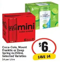 IGA Coca-Cola, Mount Franklin or Deep Spring offer