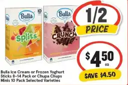 IGA Bulla Ice Cream or Frozen Yoghurt Sticks or Chupa Chups Minis offer