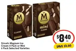 IGA Streets Magnum Ice Cream or Mini offer