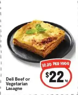 IGA Deli Beef or Vegetarian Lasagne offer