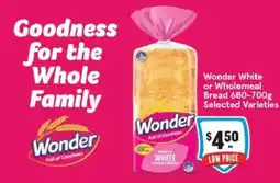 IGA Wonder White or Wholemeal Bread offer