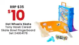 Toymate Hot Wheels Skate Tony Hawk Cereal Skate Bowl Fingerboard Set offer