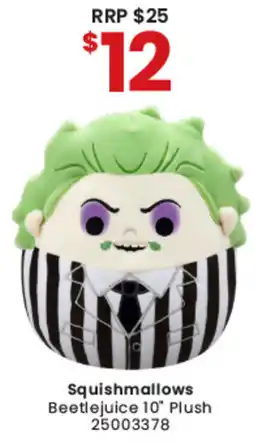 Toymate Squishmallows Beetlejuice 10" Plush offer
