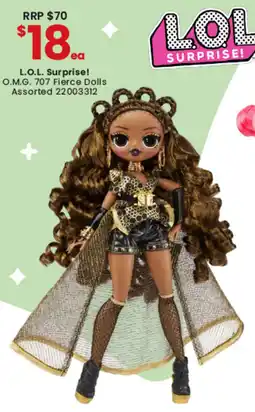 Toymate L.O.L. Surprise! O.M.G. 707 Fierce Dolls Assorted offer