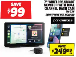 Autobarn 7" wireless smart monitor with dual channel dash cam offer