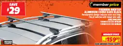 Autobarn Premium rooftop aluminium cross bars black offer