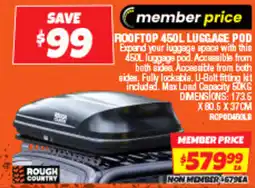Autobarn Rooftop 450l luggage pod offer