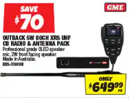 Autobarn Outback 5w 80ch xrs uhf cb radio & antenna pack offer