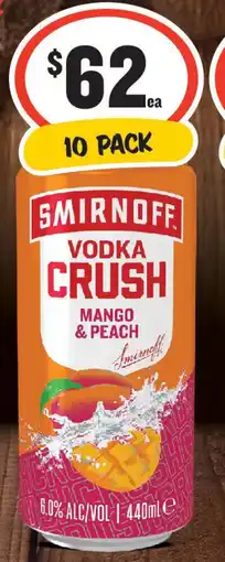 IGA Liquor Smirnoff Crush 6% Mixed Pack offer