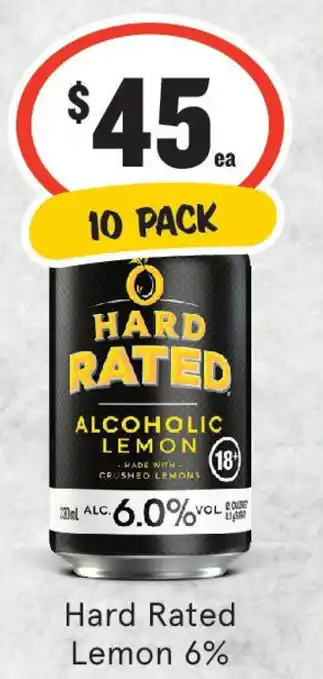 IGA Liquor Hard Rated Lemon 6% offer