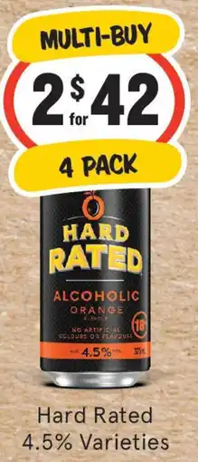 IGA Liquor Hard Rated 4.5% Varieties offer