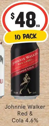 IGA Liquor Johnnie Walker Red & Cola 4.6% offer