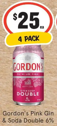 IGA Liquor Gordon's Pink Gin & Soda Double 6% offer