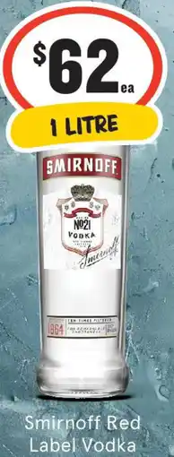 IGA Liquor Smirnoff Red Label Vodka offer