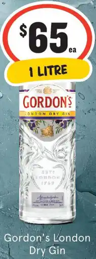 IGA Liquor Gordon's London Dry Gin offer