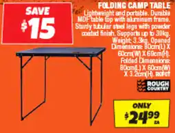 Autobarn Folding camp table offer