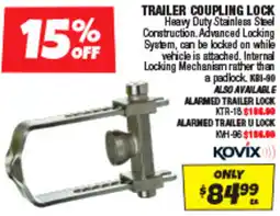 Autobarn Trailer coupling lock offer