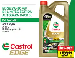 Autobarn Castrol Edge 5w-30 a3/ b4 limited edition autobarn pack offer