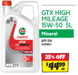 Autobarn Castrol gtx high mileage 15w-50 offer