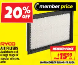 Autobarn Ryco air filters offer