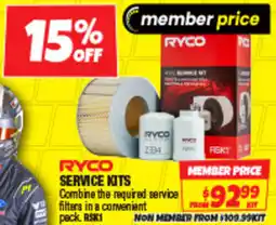 Autobarn Ryco service kits offer