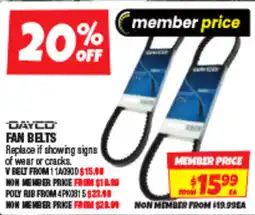 Autobarn Fan belts offer