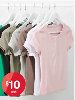 Kmart Short sleeve rib henley t-shirt offer