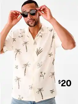 Kmart Short sleeve double cloth print shirt offer