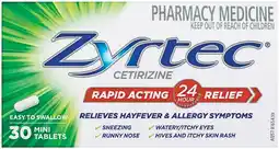Pharmacist Advice Zyrtec Cetirizine 30 Mini Tablets offer