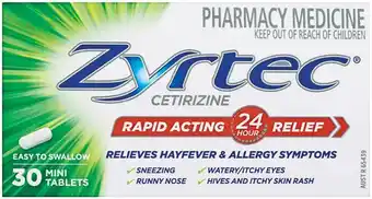 Zyrtec Cetirizine 30 Mini Tablets