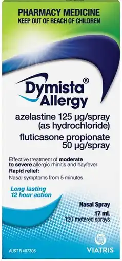 Pharmacist Advice Dymista Allergy Nasal Spray 120 Metered Sprays offer