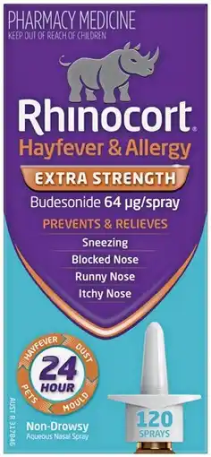Pharmacist Advice Rhinocort Hayfever & Allergy Extra Strength Nasal Spray 120 Sprays offer