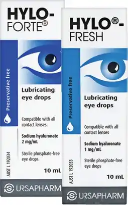 Soul Pattinson Chemist Hylo-Forte or Hylo-Fresh Lubricating Eye Drops 10mL offer