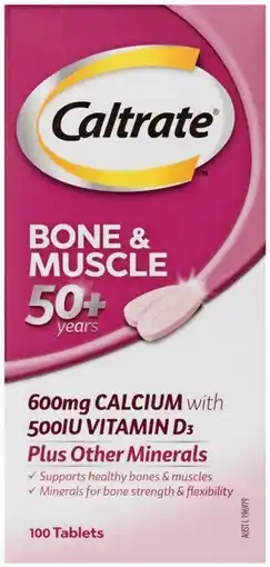 Pharmacist Advice Caltrate Bone & Muscle 50+ Years 100 Tablets offer