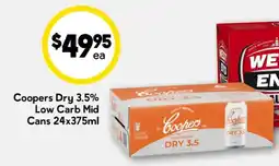 Drakes Coopers Dry 3.5% Low Carb Mid Cans offer