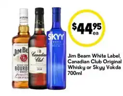 Drakes Jim Beam White Label, Canadian Club Original Whisky or Skyy Vokda offer
