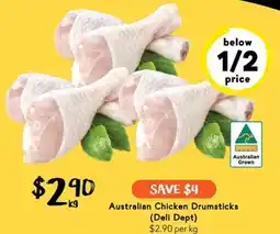 Drakes Australian Chicken Drumsticks (Deli Dept) offer