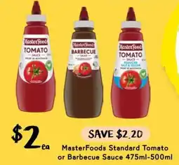 Drakes MasterFoods Standard Tomato or Barbecue Sauce offer