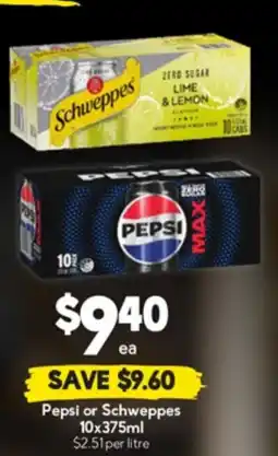 Drakes Pepsi or Schweppes offer