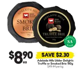 Drakes Adelaide Hills Udder Delights Truffle or Smoked Brie offer