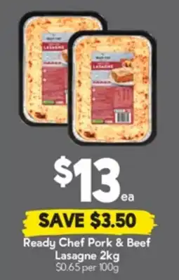 Drakes Ready Chef Pork & Beef Lasagne offer