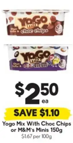 Drakes Yogo Mix With Choc Chips or M&M's Minis offer