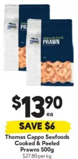 Drakes Thomas Cappo Seafoods Cooked & Peeled Prawns offer
