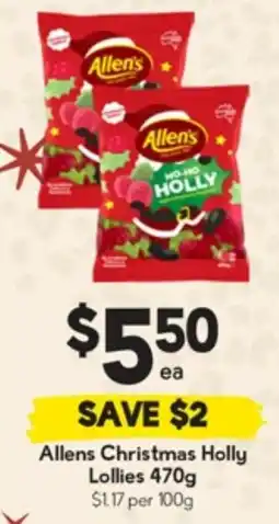 Drakes Allens Christmas Holly Lollies offer