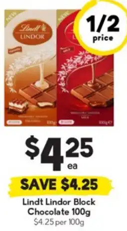 Drakes Lindt Lindor Block Chocolate offer