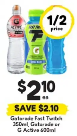 Drakes Gatorade Fast Twitch, Gatorade or G Active offer