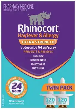Amcal Pharmacies Rhinocort Hayfever & Allergy Extra Strength Nasal Spray 2 x 120 Sprays offer