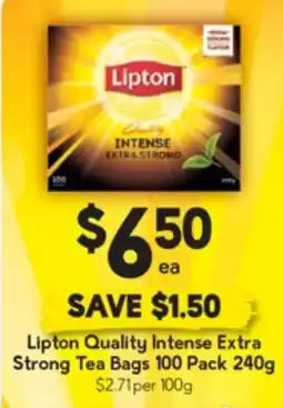 Drakes Lipton Quality Intense Extra Strong Tea Bags offer