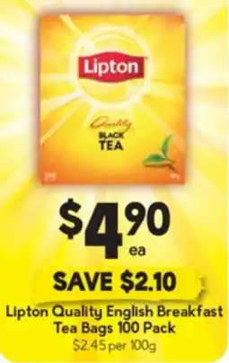 Drakes Lipton Quality English Breakfast Tea Bags offer